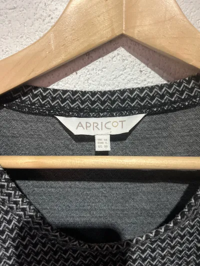 Apricot Damen Freizeitkleid Grau Fischgrätenmuster Gr. L