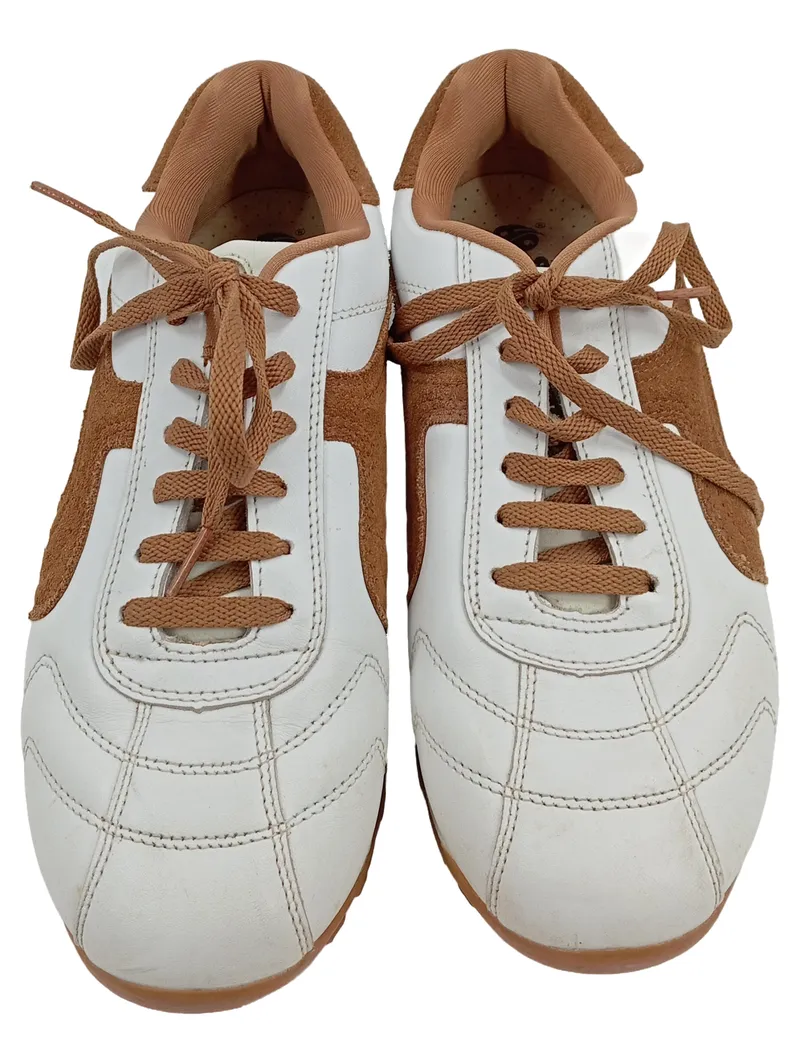 Dockers by Gerli Fussballschuhe Sneaker Low Herren Weiß Gr. 40 Retro Leder 2