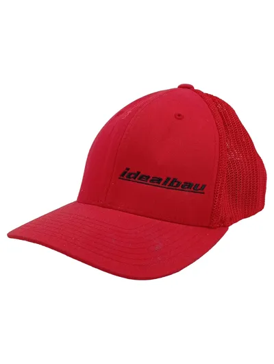Flexfit Fan Basecap idealbau Logo Herren Rot Größe S-M Sportlich Mesh