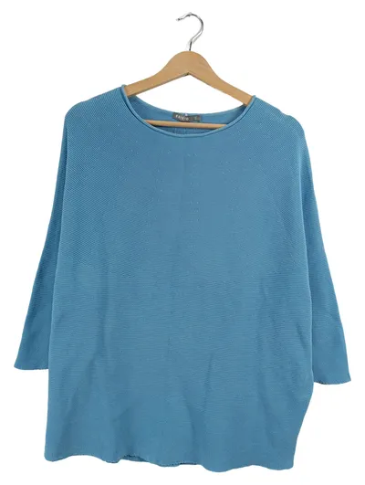 Esisto Damen Pullover Türkis Gr. 36 S Baumwolle Basic 3, 4-Arm