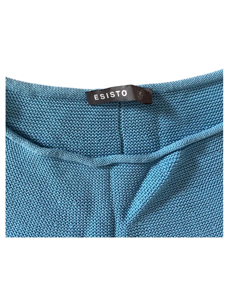 Esisto Damen Pullover Türkis Gr. 36 S Baumwolle Basic 3, 4-Arm 2
