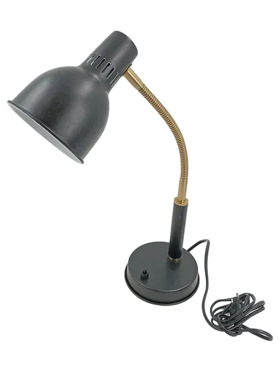 IKEA Basterud Tischleuchte Schreibtischlampe Retro Schwarz Metall Flexibel