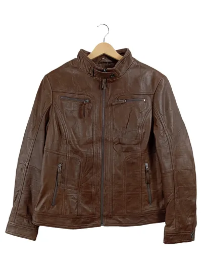 MacDouglas Lederjacke Herren Gr. 46 Braun Lammleder Biker
