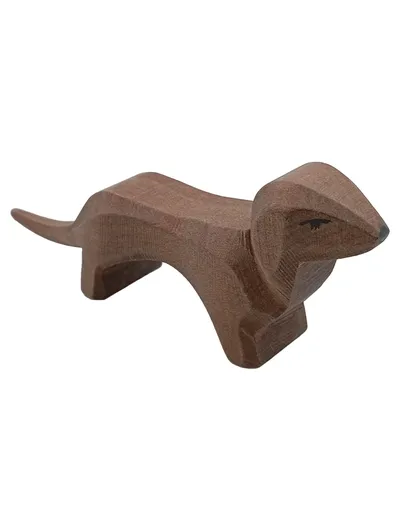 Ostheimer Holztier Dackel Spielfigur Holz Braun Waldorf Tier