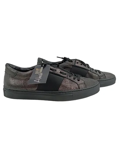 Alesya Damen Sneaker Low Schwarz Gr. 39 Freizeit Schuhe Metallic