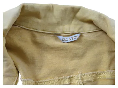 Zac & Zoé Jeansjacke Damen Gr. 38 Gelb Casual Baumwolle Frühling