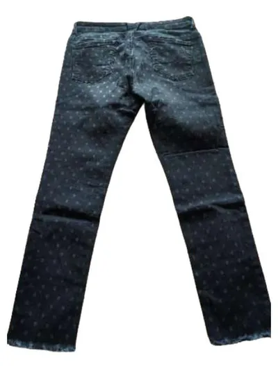 EDCO Damen Jeans Skinny Fit Schwarz Gepunktet Gr. 32 W32
