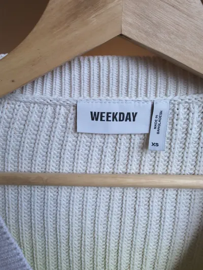 Weekday Strickjacke Damen XS Grün Farbverlauf Cropped Cardigan