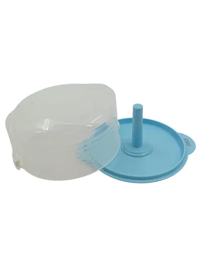 Tupperware Kuchentransportbox Tortenbehälter mit Griff Blau Kunststoff