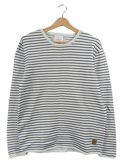 Kronstadt Herren Langarm Shirt Gestreift Weiß Blau Maritim Gr. L