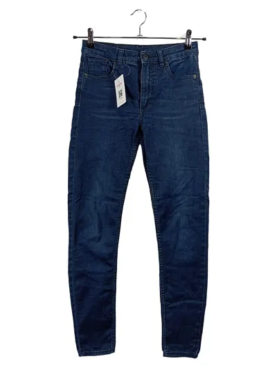 Monki Mocki Slim Mid Waist Damen Jeans Hose W27 Blau Skinny