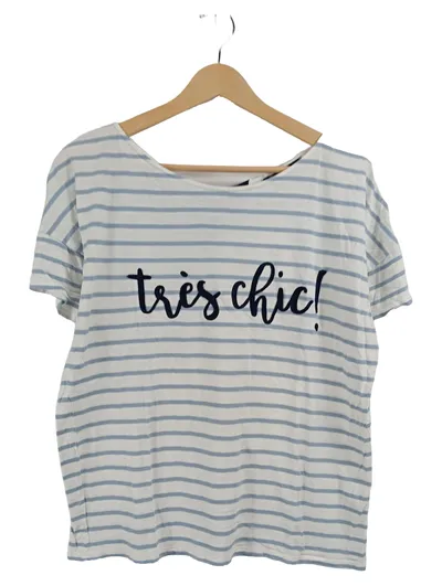 Hallhuber Damen Pullover Très Chic! gestreift Weiß Gr. 38 M Casual
