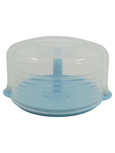 Tupperware Kuchentransportbox mit Griff Kunststoff Blau 12x12cm