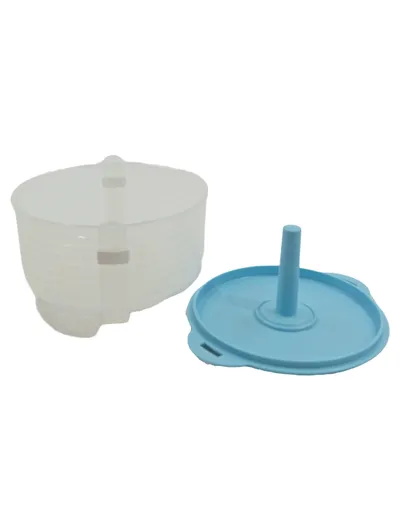 Tupperware Kuchentransportbox mit Griff Kunststoff Blau 12x12cm