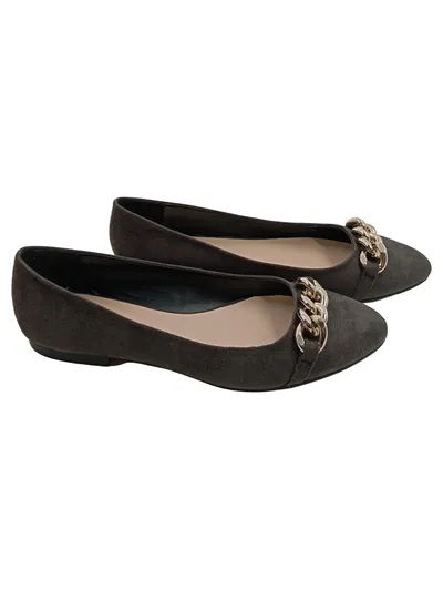 ESTRADA Ballerinas Damen Schuhe Grau Gr. 39 Elegant Wildleder Slip-On