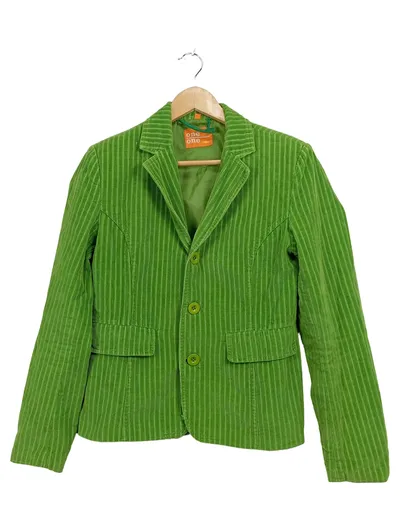 ONE BY ONE Cordjacke Kinder Blazer Grün Gr. 176 Retro Cord