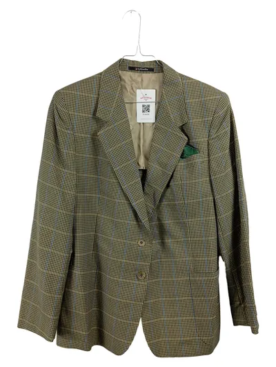 DAKS Sakko Kariert Oliv Gr. 46 Klassisch Business