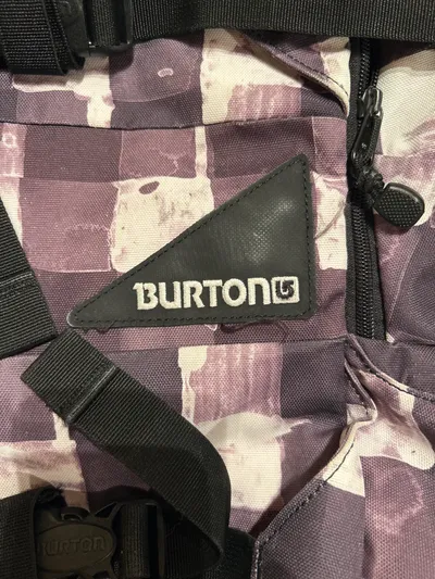 Burton Rucksack Kariert Grau Schwarz Outdoor Snowboard Backpack 48cm