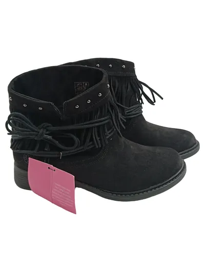 Enrico Coveri Damen Stiefeletten Schwarz Gr. 37 Fransen Nieten Bohemian