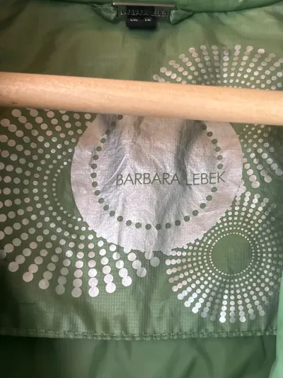 Barbara Lebek Steppjacke Damen Gr. 42 XL Grün Kapuze Leicht Casual