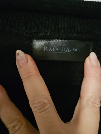 Kapalua Damen Pullover Gr. 44 XXL Schwarz Kragen V-Ausschnitt Basic