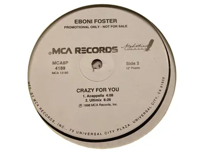 Eboni Foster Crazy For You 12" Vinyl Promo MCA Records 1998 Soul