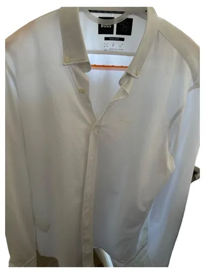 BOSS Business Hemd Herren Regular Fit Weiß Gr. 48 M Langarm