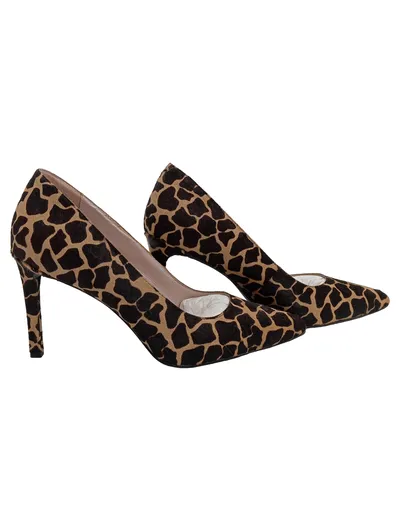 DKNY Damen Pumps Giraffenmuster High Heels Braun Gr. 38.5