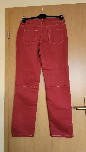 Eddie Bauer Damen Jeans Regular Fit Rot Gr. 42 W33 Stretch
