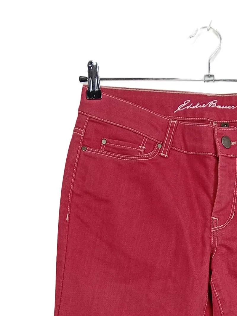 Eddie Bauer Damen Jeans Regular Fit Rot Gr. 42 W33 Stretch 3