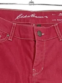 Eddie Bauer Damen Jeans Regular Fit Rot Gr. 42 W33 Stretch 4
