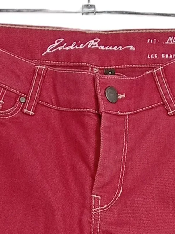Eddie Bauer Damen Jeans Regular Fit Rot Gr. 42 W33 Stretch 4