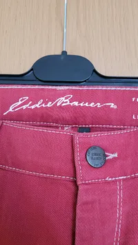 Eddie Bauer Damen Jeans Regular Fit Rot Gr. 42 W33 Stretch 5