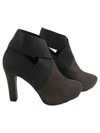 Estrada Damen Stiefelette Wildleder Braun 11cm Absatz Cut-Outs Slip-On Gr. 37 1