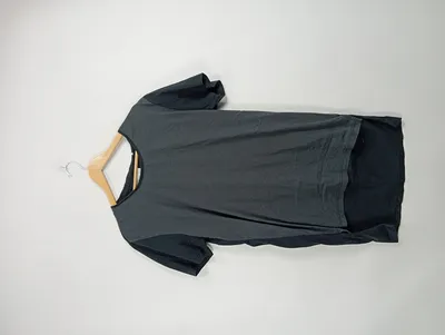 minimum Damen T-Shirt Schwarz Gr. 40 L Reißverschluss-Detail Asymmetrisch