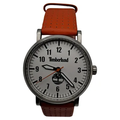 Timberland Herren Armbanduhr Leder Edelstahl Orange Outdoor