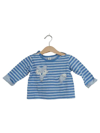 Kanz Baby Pullover Blau Gestreift Fuchs Motiv Gr. 68