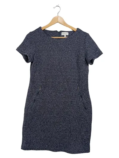 Apricot Damen Businesskleid Gr. S 36 Grau Meliert Kurzarm Etuikleid
