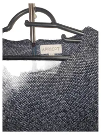 Apricot Damen Businesskleid Gr. S 36 Grau Meliert Kurzarm Etuikleid 2