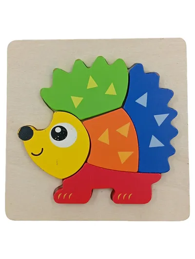 Holzpuzzle Igel Kinder Steckpuzzle Lernspielzeug Holz bunt 5 Teile