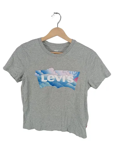 Levi's Herren T-Shirt Kurzarm Grau Gr. XS Logo-Print 100% Baumwolle