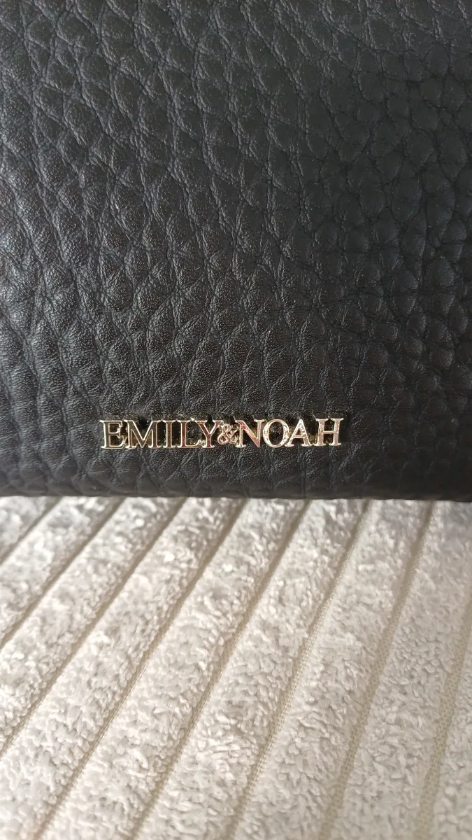 Emily & Noah Handtasche Damen Schwarz Leder Henkeltasche Bowlingtasche 3