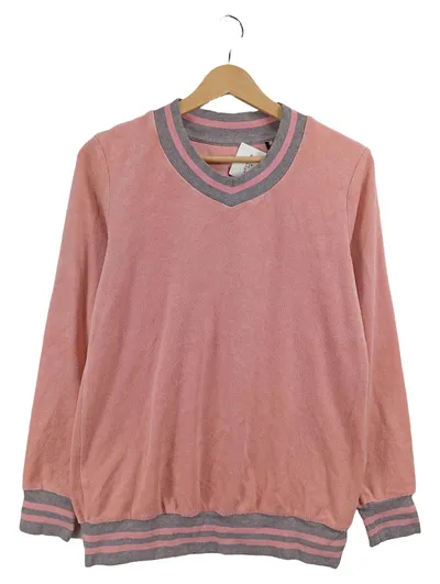 Schiesser Damen Pullover Rosa Gr. 38 M Casual V-Ausschnitt Langarm
