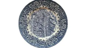 Royal Tudor Ware Wandteller 17th Century England Blau Weiß 25cm Ironstone