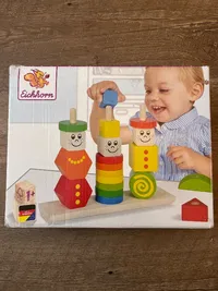 Eichhorn Holz Stapelspiel Stapelturm 3 Figuren Kleinkind ab 1 Jahr Mehrfarbig 3