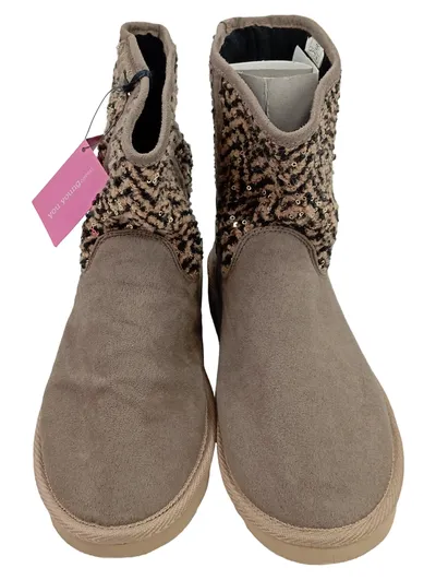 You Young Coveri Damen Stiefel Braun Gr. 37 Schlupfstiefel Pailletten Casual