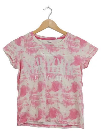YIGGA Mädchen T-Shirt Gr. 158/164 Rosa Tie-Dye New York City Girl