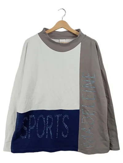 MADELEINE Damen Langarmshirt Pullover Gr. XL Mehrfarbig Strasssteine Sports