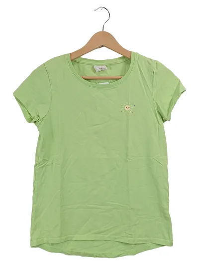 Famy T-Shirt Kinder Gr. 158 Grün Kurzarm Sonnendruck Baumwolle