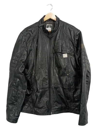 G-Star RAW Herren Lederjacke Schwarz Gr. 54 XXL Urban